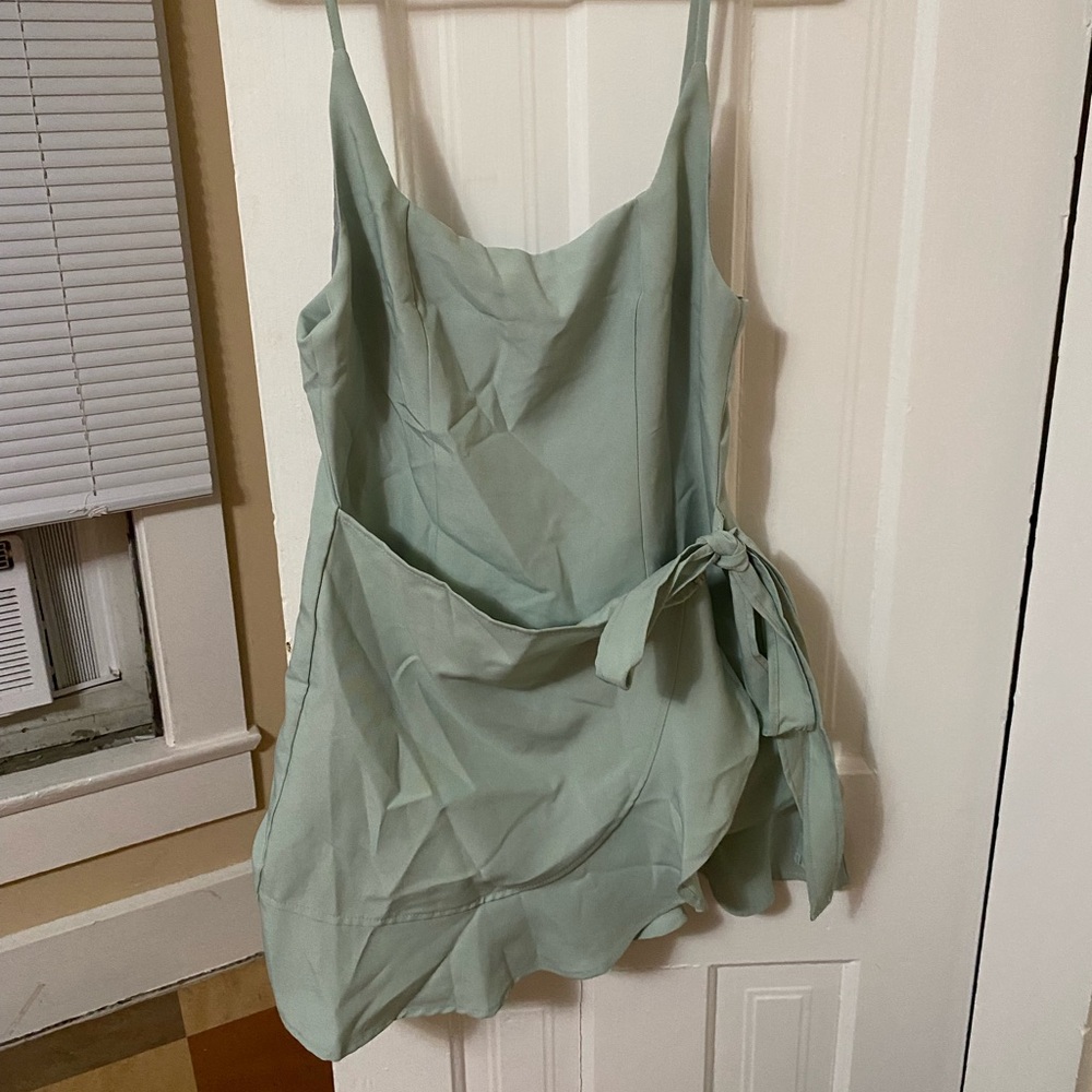 White Fox Boutique Green Mini Dress, M